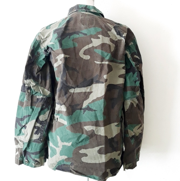 Vintage Army Camouflage Shirt Jacket Size Medium Regular 8415-01-184-1330 - Picture 3 of 12